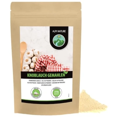 Image de Alpi Nature Ail en Poudre 250g, Déshydraté Moulu, d&#039;Ail pour la Cuisine