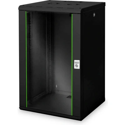 Afbeelding van Digitus DN 19 20U 6/6 SW 19inch wandkast (b x h d) 600 998 mm 20 HE Zwart, Zwart (RAL 9005)