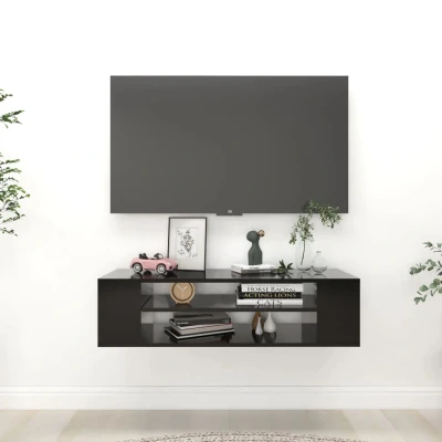 Afbeelding van vidaXL Tv hangmeubel 100x30x26,5 cm spaanplaat zwart
