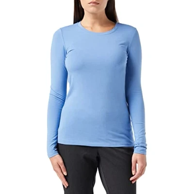Image de Amazon Essentials T Shirt Col Rond à Manches Longues Coupe Classique (Grandes Tailles Disponibles) Women&#039;s, Bleu, S