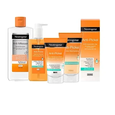 Afbeelding van Neutrogena Anti pilling gezichtsverzorgingsset met 2 in 1 reiniging en masker 150 ml, dagelijkse reinigingsgel 200 SOS onmiddellijke hulp 15 peeling ml mee eterverwijderaar