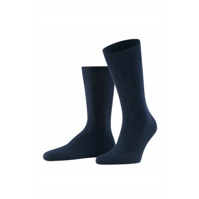 Afbeelding van FALKE Lhasa Rib business &amp; casual Wol sokken heren blauw Maat 39 42