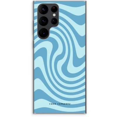 Afbeelding van Case Company® hoesje geschikt voor Samsung Galaxy S22 Ultra Swirl Blauw Soft Cover Telefoonhoesje Bescherming aan alle Kanten en Schermrand