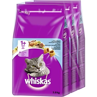 Afbeelding van 3x Whiskas Kattenvoer Adult Tonijn Groenten 3,8 kg
