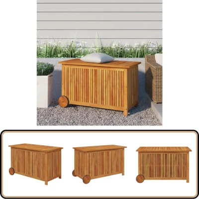 Afbeelding van Tuinbox Met Wieltjes 150X50X58 cm Massief Acaciahout 90 x 50 58