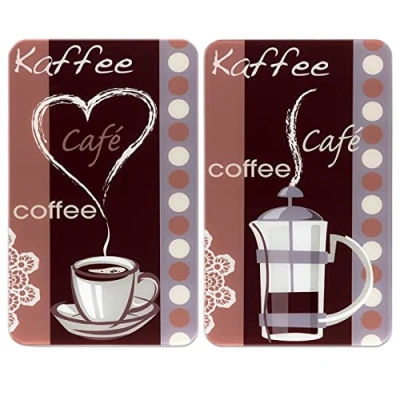 Afbeelding van WENKO Afdekplaten voor fornuizen COFFEE FLAVOUR, set van 2, 30 x 52 cm