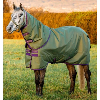 Afbeelding van Horseware Winterdeken met Kap Amigo Hero Ripstop Plus 200g Groen/Paars