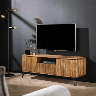 Afbeelding van Hoyz TV meubel Wave 135cm Mangohout Zandkleur