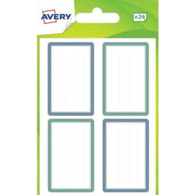 Afbeelding van AVERY Zak met 24 schooletiketten, blauw en groen, formaat 3,6 x 5,6 cm