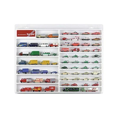 Afbeelding van herpa 029209 Showcase voor auto/transport, hangende vitrine automodellen en vliegtuigen met bijzondere aandacht detail, wit