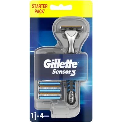 Afbeelding van Gillette Sensor3 Scheerapparaat met 4 Scheermesjes
