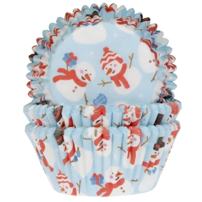 Afbeelding van Cupcake Cups HoM Sneeuwpoppen 50x33mm. 50st.