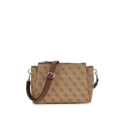 Afbeelding van Guess Kleine Crossbodytas / Schoudertas Dames Noelle Logo Print Bruin