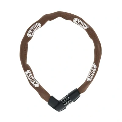 Image de ABUS Antivol à Chaîne Tresor 1385 Cadenas combinaison en acier trempé carrée de 7 mm d&#039;épaisseur Niveau sécurité 85 cm Marron
