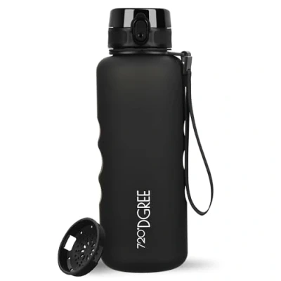 Afbeelding van 720DGREE Drinkfles 1,5 liter &quot;uberBottle&quot; met afneembare polsband + motiverende schaal, zeef lekvrij, licht, BPA vrij Tritan waterfles voor universiteit, werk, sport, sport