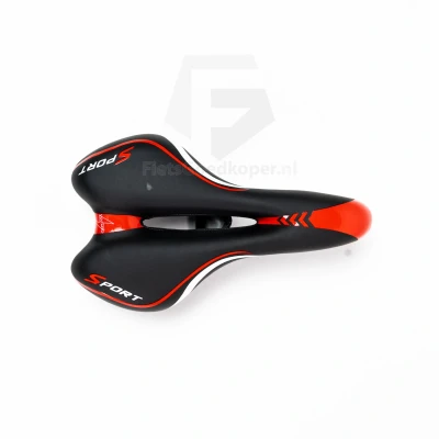 Afbeelding van Voltano Sport Fietszadel Zwart / Rood Gel Trekking Zadel