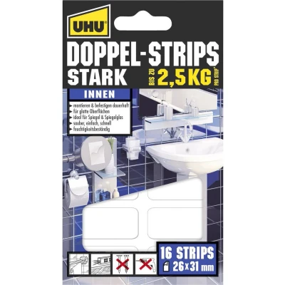 Afbeelding van UHU 45380 Dubbelzijdige tape Wit (l x b) 31 mm 26 16 stuk(s)