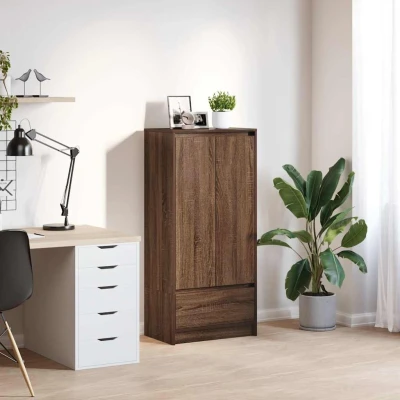 Afbeelding van vidaXL Kast met lade 55,5x34x119,5 cm spaanplaat bruin eikenkleurig