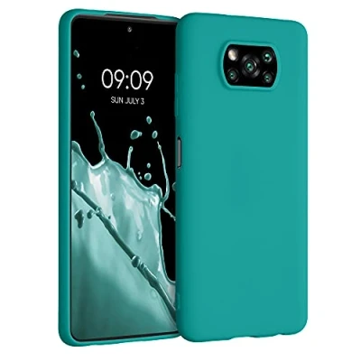 Afbeelding van kwmobile telefoonhoesje geschikt voor Xiaomi Poco X3 NFC / Pro Hoesje smartphone Back cover in mat petrol