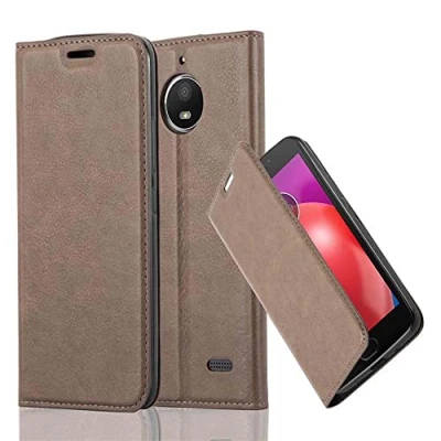 Afbeelding van Cadorabo Hoesje geschikt voor Motorola MOTO E4 in KOFFIE BRUIN Beschermhoes met magnetische sluiting, standfunctie en kaartvakje Book Case Cover Etui