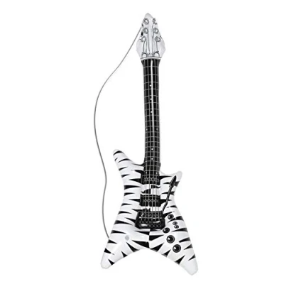Afbeelding van Opblaasbare Zebra Rockstar gitaar, 92 cm, accessoire voor volwassenen