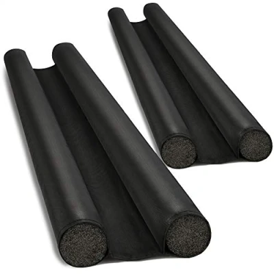 Afbeelding van COM FOUR® 2x tochtstrips voor de deur deurbodemafdichting tochtstopper met dubbele afdichting bescherming tegen tocht en geluid 86 cm (002 stuks)
