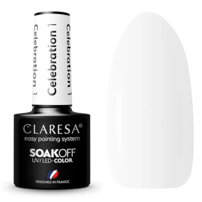 Afbeelding van Claresa UV/LED Gellak Celebration #1 5ml. Wit Glanzend Gel nagellak