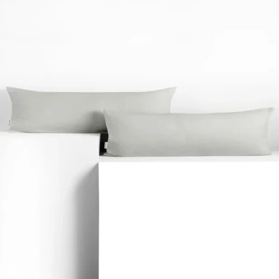 Image de DecoKing Lot de 2 taies d&#039;oreiller 20 x 120 cm Jersey 100% coton peigné Avec fermeture éclair Ambre argenté
