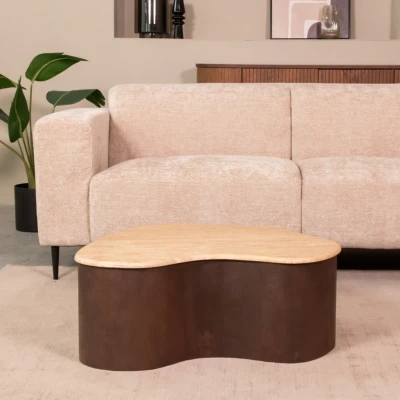 Afbeelding van Davi bijzettafel espresso mangohout 80 cm