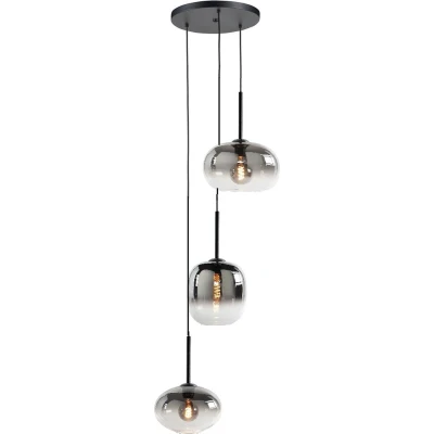 Afbeelding van Highlight Hanglamp Bellini Zwart Smoke 45cm 3 Lichts