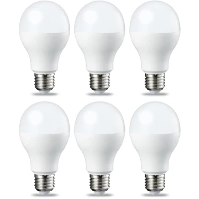 Afbeelding van Amazon Basics 6 x E27 Edison schroeffitting, 14 W (komt overeen met 100 W), warm wit, niet dimbaar