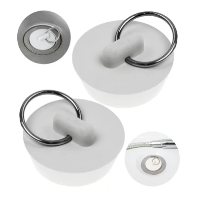 Afbeelding van 2 stuks universele doppen wit Ø 34,5 bij 29 mm bovenste diameter mm, rubberen afvoerstop voor ventielbovendelen 1 1/4 inch