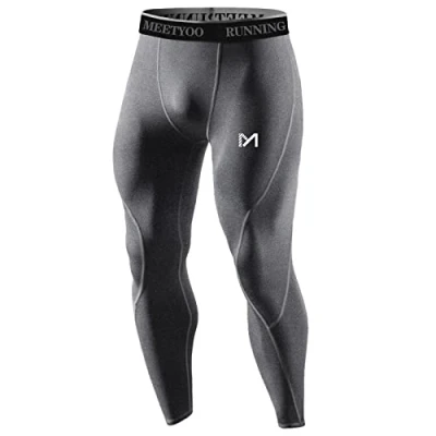 Afbeelding van MEETYOO Compressielegging voor heren, sneldrogend, hardlopen, fietsen, training, gym