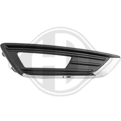Afbeelding van DIEDERICHS 1419148 Bumper Grill met gaten voor sier /stootlijst, gat(en) mistlampen rechts FORD: Focus 3, Mk3 Box Body / Estate