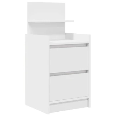 Afbeelding van vidaXL Nachtkastje met 2 lades 38x34x80 cm wit