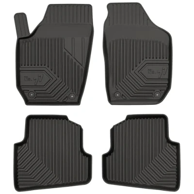 Afbeelding van M MOTOS Rubberen vloermatten voor Skoda Fabia II 2006 2014 Verhoog je rijcomfort met de zwarte antislip all weather No.77 automatten, bescherming tegen vuil
