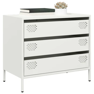 Afbeelding van vidaXL Dressoir 68x39x58,5 cm koudgewalst staal wit