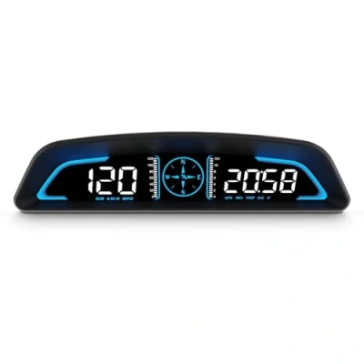 Afbeelding van AMROOLOO Snelheidsmeter, satellietsignaalontvangst, snelheidsweergave en andere functies, head up weergave van de auto, voor alle voertuigen