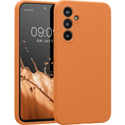Afbeelding van kwmobile telefoonhoesje geschikt voor Samsung Galaxy A54 5G TPU backcover met siliconen coating Smartphone case in warme abrikoos