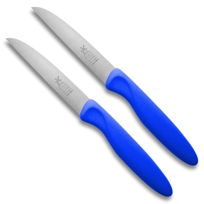 Afbeelding van (2 stuks) Robert Herder Molenmes Schilmesje Aardappelmes RVS Blauw