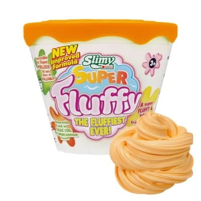 Afbeelding van Slimy Super pluizige boetseerklei 100 g oranje in beker de zachtste en geurigste originele Slime voor kinderen