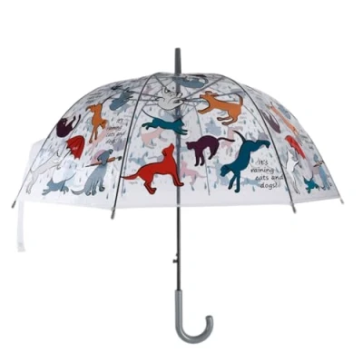 Afbeelding van Merkloos Paraplu Cats And Dogs Transparant 83X83X81,5 CM