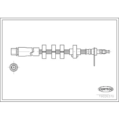 Afbeelding van CORTECO 19026370 Remslang Vooras 530 M10X1 PEUGEOT: 406 Estate