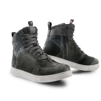 Afbeelding van SHIMA Rebel 2.0 Motorschoenen voor heren, geventileerd leer, met sportschoenen, beschermers, antislipzool, enkelsteun, luchtig grijs, dames, 39 EU