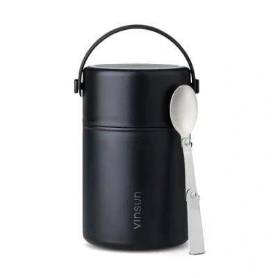 Afbeelding van VINSUN Boîte Alimentaire Isotherme 800ml avec Cuillère Acier Inoxydable, Anti Fuite, sans BPA Boite Repas à Double Paroi pour Bureau, École, Camping