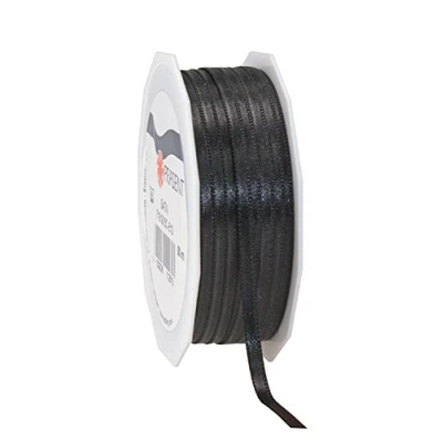 Afbeelding van C.E. Pattberg Cadeaulint satijnen lint zwart 50 meter voor geschenkverpakking, 0,6 cm breed, decoratief geschenken, elke gelegenheid
