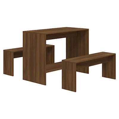 Image de vidaXL Ensemble à manger 3 pcs Chêne marron Bois d&#039;ingénierie812971