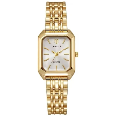 Afbeelding van Ximili Luxe Dameshorloge Polshorloge Cadeau Horloge Geschenkdoos Vrouwen Goud &amp; Parelmoer Wijzerplaat Doos