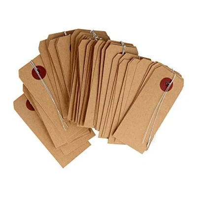 Image de 50 étiquettes kraft avec fil métal