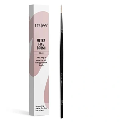 Image de Mylee Pinceau ultra fin 12mm pour l&#039;application de vernis à ongles et gel. Outil manucure qualité professionnelle Idéal une utilisation domicile ou en salon